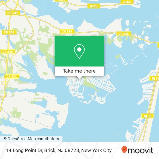 Mapa de 14 Long Point Dr, Brick, NJ 08723