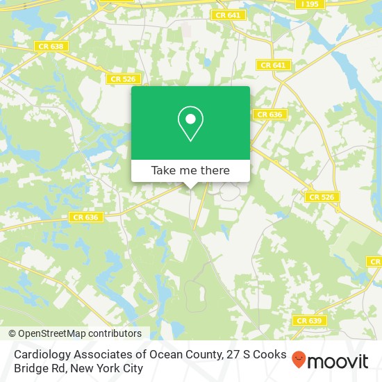 Mapa de Cardiology Associates of Ocean County, 27 S Cooks Bridge Rd