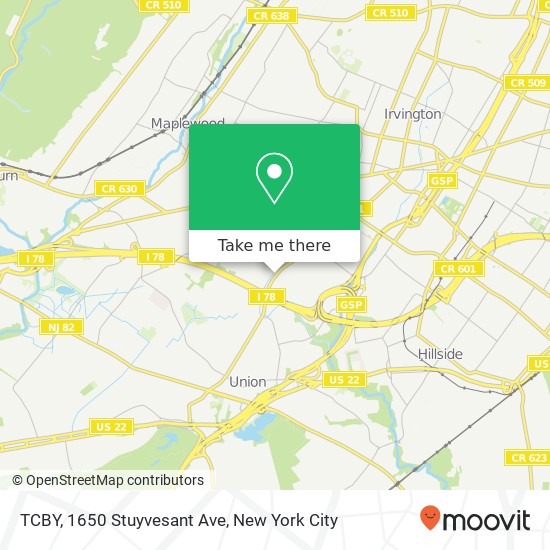 Mapa de TCBY, 1650 Stuyvesant Ave
