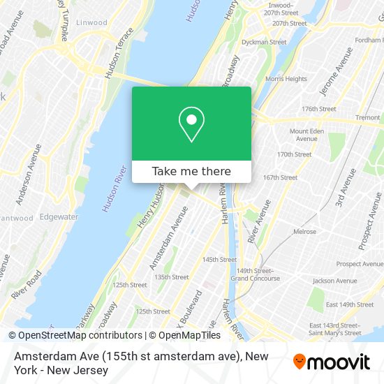 Mapa de Amsterdam Ave (155th st amsterdam ave)