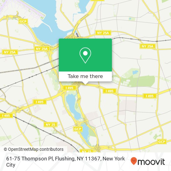 61-75 Thompson Pl, Flushing, NY 11367 map
