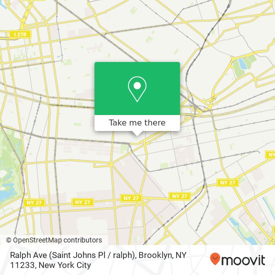 Ralph Ave (Saint Johns Pl / ralph), Brooklyn, NY 11233 map