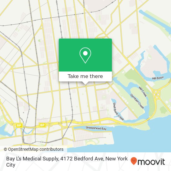 Mapa de Bay L's Medical Supply, 4172 Bedford Ave