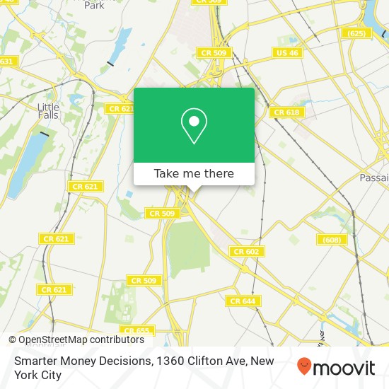 Mapa de Smarter Money Decisions, 1360 Clifton Ave