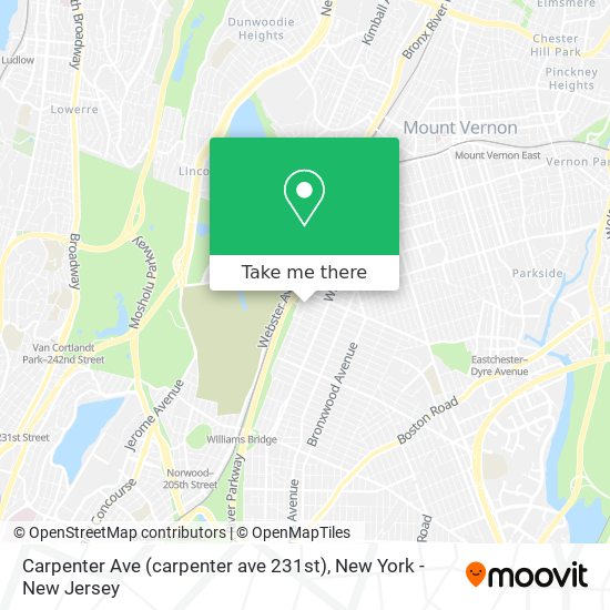 Mapa de Carpenter Ave (carpenter ave 231st)