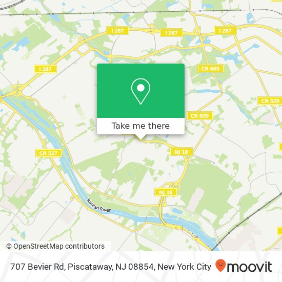 Mapa de 707 Bevier Rd, Piscataway, NJ 08854