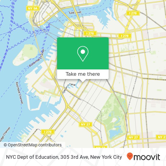 Mapa de NYC Dept of Education, 305 3rd Ave