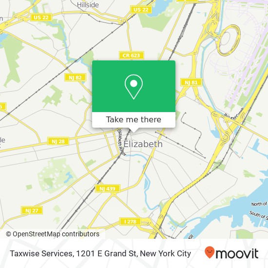 Mapa de Taxwise Services, 1201 E Grand St