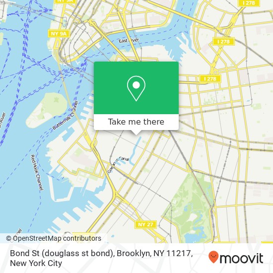 Mapa de Bond St (douglass st bond), Brooklyn, NY 11217