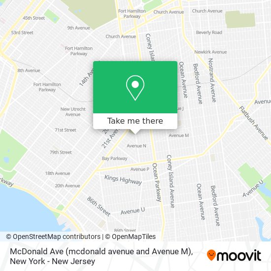 McDonald Ave (mcdonald avenue and Avenue M) map