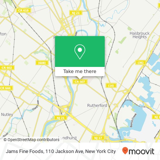 Mapa de Jams Fine Foods, 110 Jackson Ave