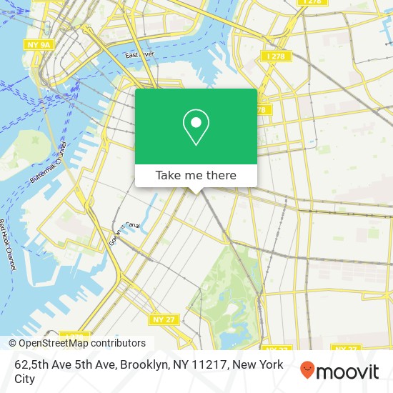 Mapa de 62,5th Ave 5th Ave, Brooklyn, NY 11217