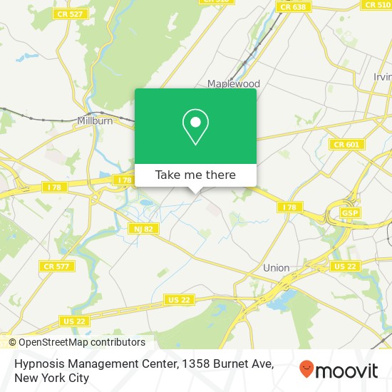 Mapa de Hypnosis Management Center, 1358 Burnet Ave