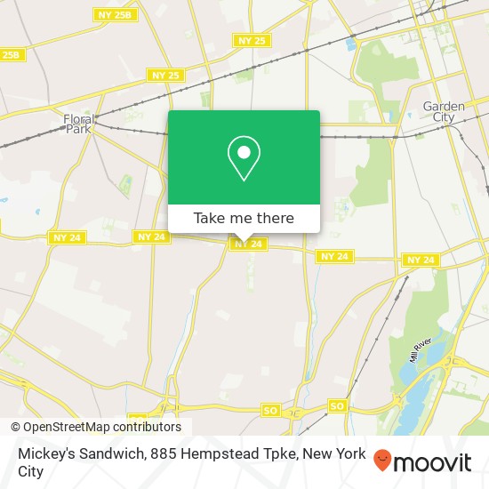 Mapa de Mickey's Sandwich, 885 Hempstead Tpke