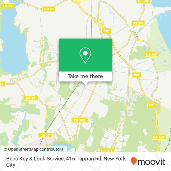 Mapa de Bens Key & Lock Service, 416 Tappan Rd