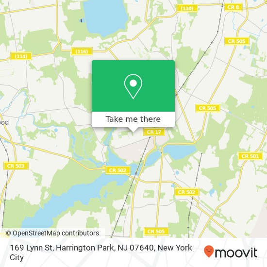 Mapa de 169 Lynn St, Harrington Park, NJ 07640