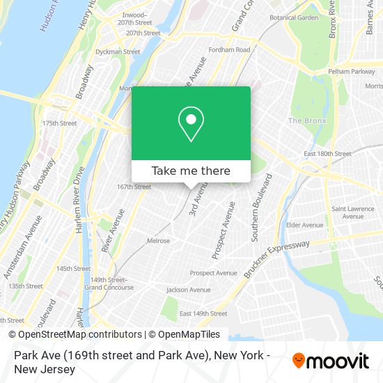 Mapa de Park Ave (169th street and Park Ave)