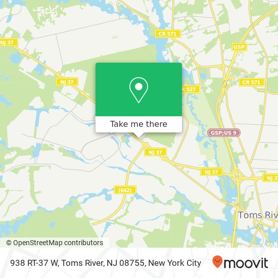 Mapa de 938 RT-37 W, Toms River, NJ 08755