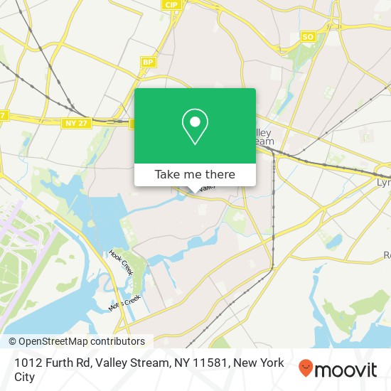 Mapa de 1012 Furth Rd, Valley Stream, NY 11581