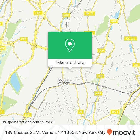 189 Chester St, Mt Vernon, NY 10552 map