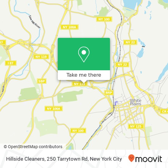 Mapa de Hillside Cleaners, 250 Tarrytown Rd
