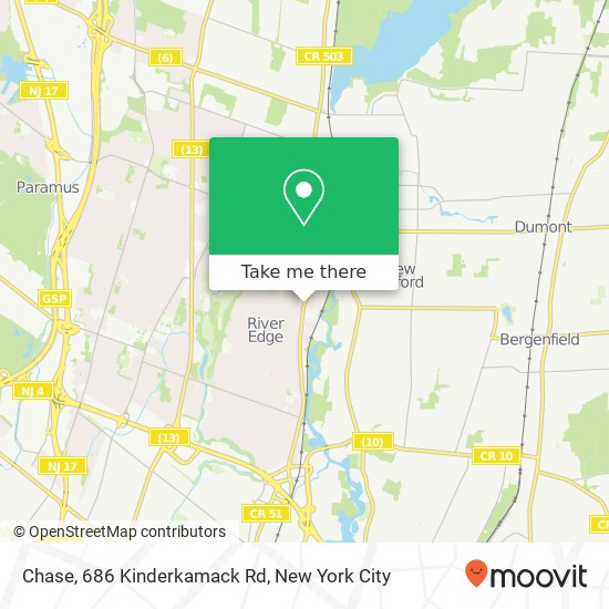 Mapa de Chase, 686 Kinderkamack Rd