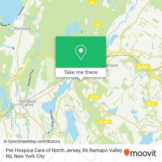 Pet Hospice Care of North Jersey, 86 Ramapo Valley Rd map