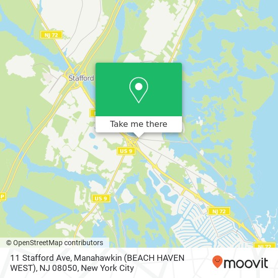 11 Stafford Ave, Manahawkin (BEACH HAVEN WEST), NJ 08050 map