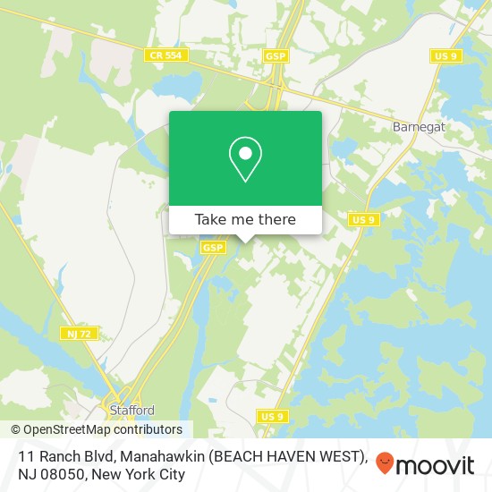 11 Ranch Blvd, Manahawkin (BEACH HAVEN WEST), NJ 08050 map