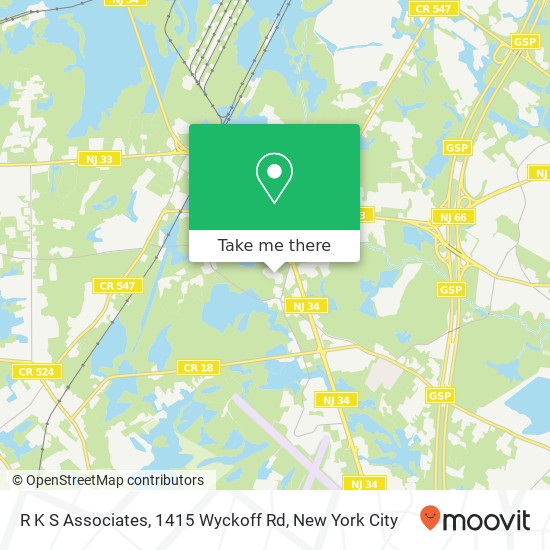 Mapa de R K S Associates, 1415 Wyckoff Rd
