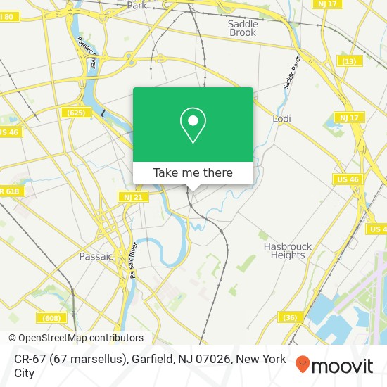 Mapa de CR-67 (67 marsellus), Garfield, NJ 07026