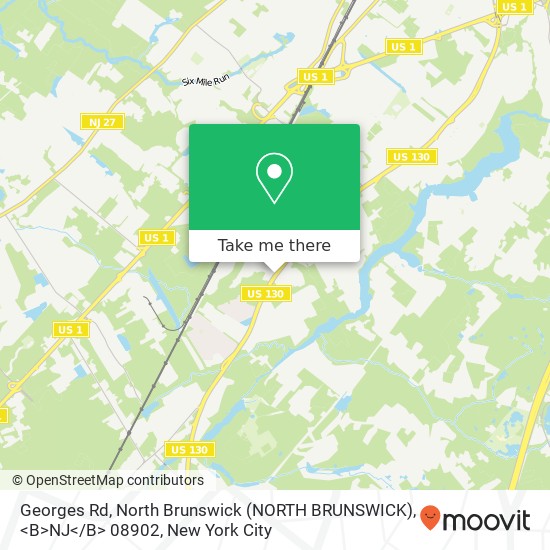 Mapa de Georges Rd, North Brunswick (NORTH BRUNSWICK), <B>NJ< / B> 08902