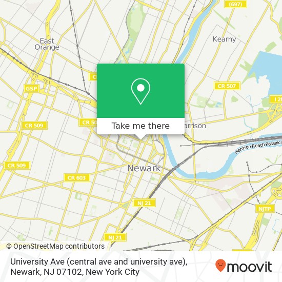 University Ave (central ave and university ave), Newark, NJ 07102 map