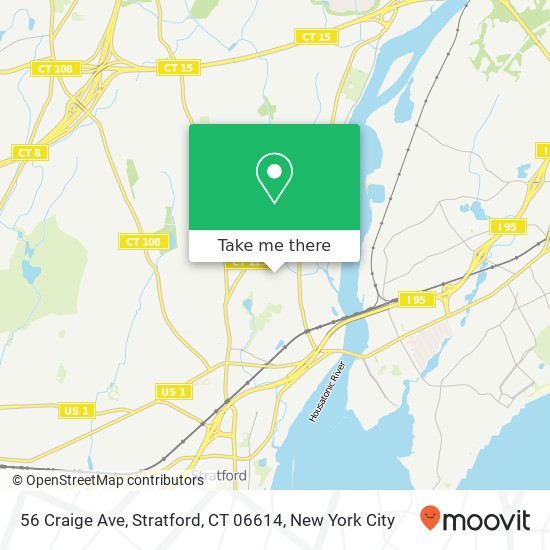 Mapa de 56 Craige Ave, Stratford, CT 06614
