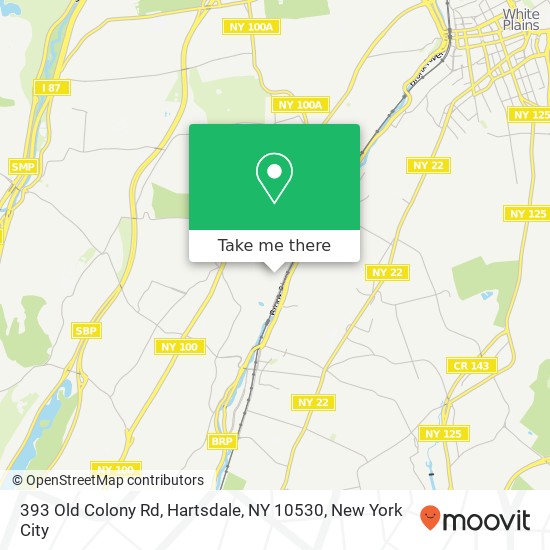 Mapa de 393 Old Colony Rd, Hartsdale, NY 10530