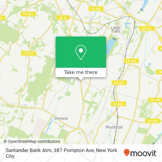 Mapa de Santander Bank Atm, 387 Pompton Ave