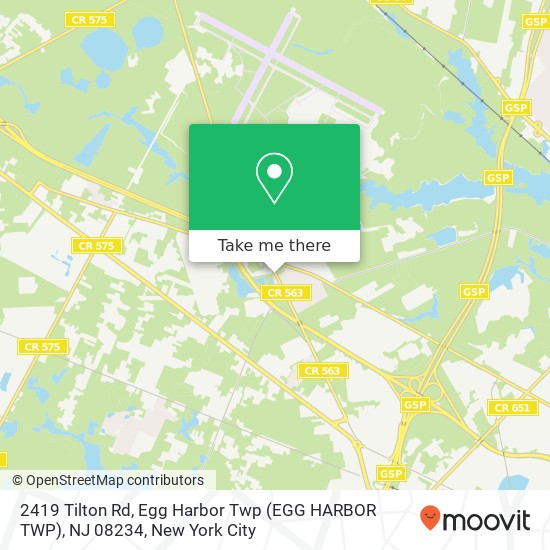 Mapa de 2419 Tilton Rd, Egg Harbor Twp (EGG HARBOR TWP), NJ 08234