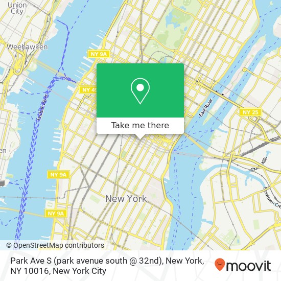 Park Ave S (park avenue south @ 32nd), New York, NY 10016 map