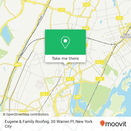 Mapa de Eugene & Family Roofing, 30 Warren Pl