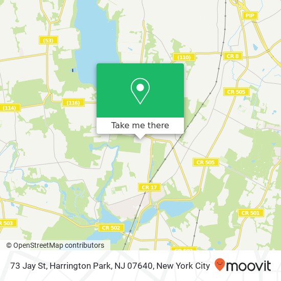 Mapa de 73 Jay St, Harrington Park, NJ 07640
