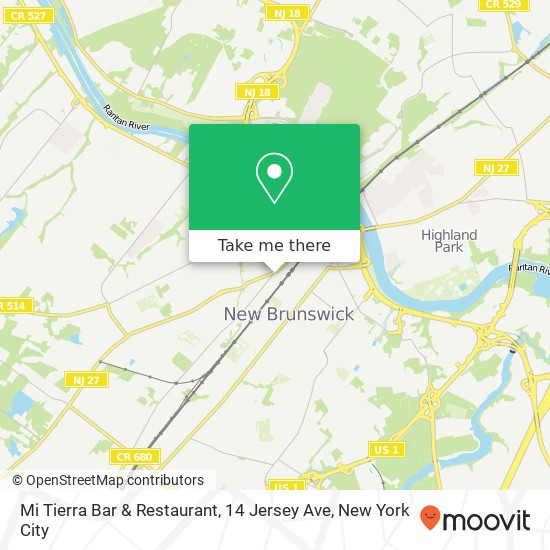 Mapa de Mi Tierra Bar & Restaurant, 14 Jersey Ave