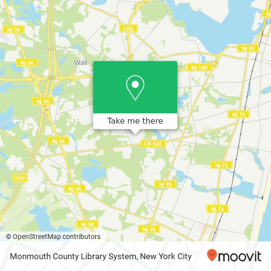 Mapa de Monmouth County Library System