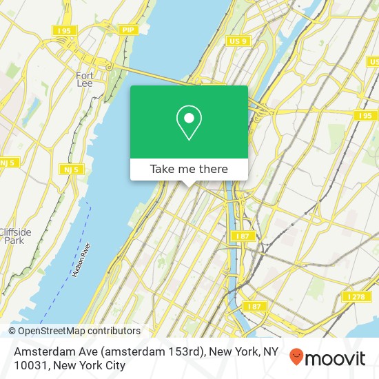 Amsterdam Ave (amsterdam 153rd), New York, NY 10031 map