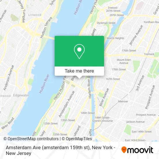 Mapa de Amsterdam Ave (amsterdam 159th st)