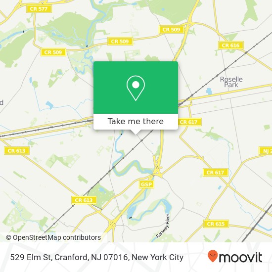 529 Elm St, Cranford, NJ 07016 map