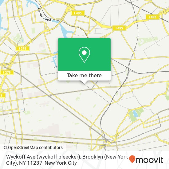 Mapa de Wyckoff Ave (wyckoff bleecker), Brooklyn (New York City), NY 11237