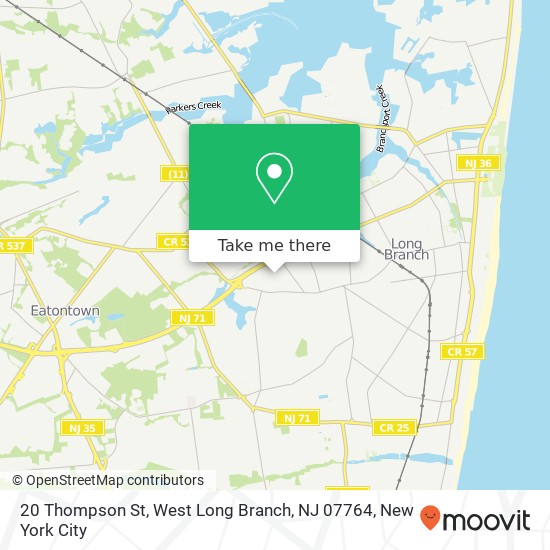 Mapa de 20 Thompson St, West Long Branch, NJ 07764