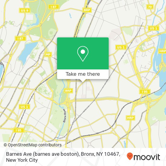Barnes Ave (barnes ave boston), Bronx, NY 10467 map