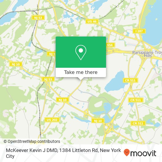 Mapa de McKeever Kevin J DMD, 1384 Littleton Rd