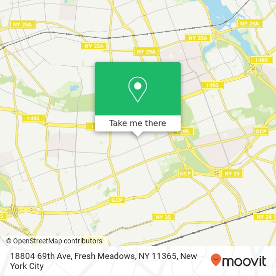 Mapa de 18804 69th Ave, Fresh Meadows, NY 11365